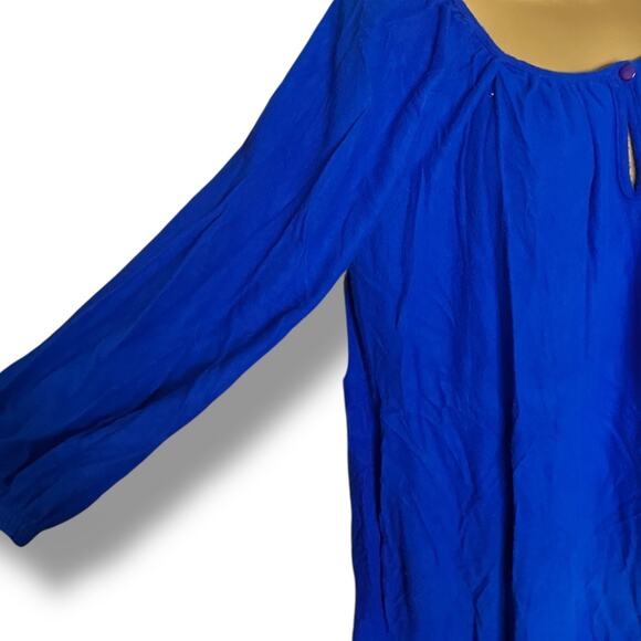 Vintage Royal Blue Fleece Nightgown w/ Pockets – Cozy & Bold XL/2XL - Picture 5 of 7